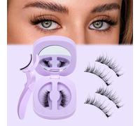 Magnético con aplicador, aspecto natural, reutilizable, cómodo, magnético, sin pegamento, no necesita delineador de ojos, magnético natural, paquete de 1 par