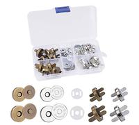 Magnético de Botón de Metal Coser Prendas de Metal Botones 20 Piezas para Coser, Manualidades, Ropa, Bolsos, Álbumes de Recortes - 14mm/ 18mm (Bronce Plateado)