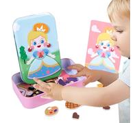 magnético, magnéticos para niños, para vestir al personaje y cambiar de expresión, juguetes de madera para niños, muñeca magnética para vestir, falsificar juegos