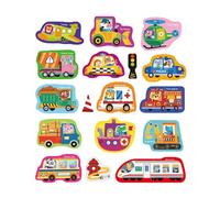 magnéticos para niños - Puzzle magnético portátil de Juego - Juguetes para Aprender Preescolar con temática de tráfico con 17 Piezas, para niños de 3 a 6 años para el Aprendizaje en casa