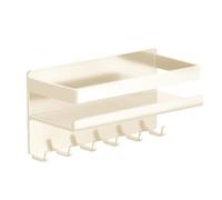 magneticShelf,No Drill Wall Mount Organization With 6 Hooks,Kitchen Organization Rack | Putting Unused Vertical Space To Work For Storing Jars And Boxes. It Reduces Floor Clutter And Creates A Clean