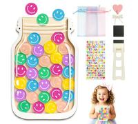 Magnetische Tarros de recompensa para niños - Tarro de recompensas Smiley Token para el aula con diseño de estrella de 8 pulgadas para el sistema de recompensas y gráfico de comportamiento en el