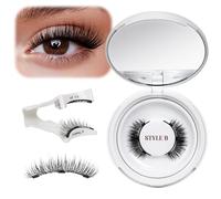 Magnetische-Wimpern Wiederverwendbar mit Applikator, Magnet-Wimpern Set natürlicher Look, Magnetic Lashes kein Kleber nötig Wimpern-magnetisch QUEWEL einfach zu tragen und zu entfernen (Set-B 07)