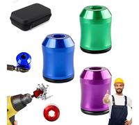 Magnetizer & Demagnetizer Tool Set, 3pcs Screwdriver Head Magnetic Ring, Magnetizer Demagnetizer Tool, 1/4 Inch Universal Screwdriver Head Magnetic Ring Screw Holder for Drill & Screwdrivers (B-1)