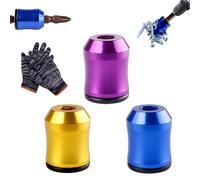 Magnetizer & Demagnetizer Tool Set, Universal Magnetic Screw Ring for 1/4 Inch Hex Screwdriver Bits, Removable Alloy Screwdriver Head Magnetizer Demagnetizer Tool for DIY Repair and Woodworking (3-F)