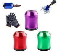Magnetizer & Demagnetizer Tool Set, Universal Magnetic Screw Ring for 1/4 Inch Hex Screwdriver Bits, Removable Alloy Screwdriver Head Magnetizer Demagnetizer Tool for DIY Repair and Woodworking (3-B)