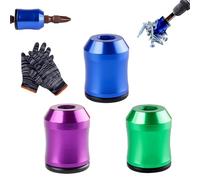 Magnetizer & Demagnetizer Tool Set, Universal Magnetic Screw Ring for 1/4 Inch Hex Screwdriver Bits, Removable Alloy Screwdriver Head Magnetizer Demagnetizer Tool for DIY Repair and Woodworking (3-E)
