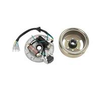 Magneto Stator Flywheel Rotor Kit Magneto Stator Plate Flywheel Cobre Aluminio para Motor de Arranque 90 110 125 140 Pit PRO Pit Bike Volante de Inercia Pit Bike Piezas de Pit