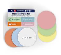 Magnetoplan 111151710 tarjeta de moderación rosa, verde, amarillo, blanco, azul, naranja redondo 140 mm 500 unidades/pack 500 unidades