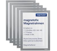 magnetoplan 1130401 magnetofix Marco magnético 5 unidades, A3, gris