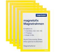 Magnetoplan 1130402 - Marco magnético (A3, 5 unidades), color amarillo