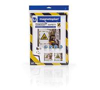 magnetoplan 1131442 Magnetofix Safety - Marco magnético (5 unidades, A4), color amarillo y negro