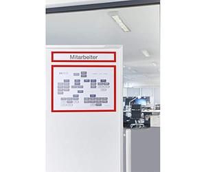 magnetoplan 1131806 magnetofix Marco magnético topsign, 5 unidades, 319 x 52 mm, Rojo