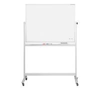 magnetoplan 1240889 Pizarra blanca con chasis, superficie lacada especial, con bandeja para marcadores y accesorios, 1500 x 1000 mm