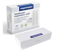magnetoplan borrador de pizarras, limpiador de pizarras magnéticas con papel borrador recambiable, limpiador de pizarras de plástico blanco