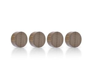 magnetoplan Design Magnets Wood Series Circle, 4 piezas, imanes premium de madera de nogal, redondos, con certificado FSC