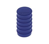 magnetoplan imanes Discofix Hobby en Blister, 6 Piezas, imanes con Tapa de plástico Azul Oscuro, Redondos, con Superficie magnética con Recubrimiento Especial