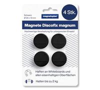 magnetoplan Imanes Discofix Magnum Negro Diámetro: 34 mm, 4 Unidades