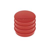 magnetoplan imanes Discofix Standard en Blister, 4 Piezas, imanes con Tapa de plástico roja, Redondos, con Superficie magnética con Recubrimiento Especial