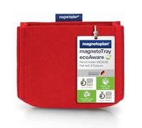magnetoplan magnetoTray ecoAware Medium, portalápices magnético de fieltro, 13 x 10 x 6 cm, portalápices rojo de botellas PET recicladas