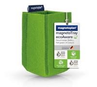 magnetoplan magnetoTray ecoAware Pequeño, portabolígrafos magnético de fieltro, 6 x 10 x 6 cm, portabolígrafos ecológico fabricado a partir de botellas de PET recicladas