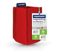 magnetoplan magnetoTray ecoAware Pequeño, portabolígrafos magnético de fieltro, 6 x 10 x 6 cm, portabolígrafos rojo fabricado a partir de botellas de PET recicladas