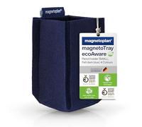 magnetoplan magnetoTray ecoAware Pequeño, portalápices magnético de fieltro, 6 x 10 x 6 cm, azul portalápices de botellas PET recicladas