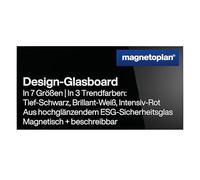 magnetoplan Pizarra de cristal de diseño | ancho x alto 2000 x 1000 mm, color negro profundo | magnético | vidrio de seguridad ESG de alta calidad | para oficina, cocina | se puede escribir con