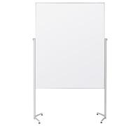 magnetoplan Pizarra de presentación de una pieza de cartón con patas plegables, incluye ruedas bloqueables, 120 x 150 cm, color blanco