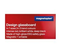 magnetoplan Tablero de cristal de diseño, magnético, 2000 x 1000 mm, color rojo intenso