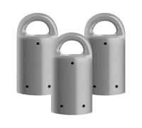 MagnetPAL Paquete de 3 imanes antioxidantes de neodimio de alta resistencia, ideal para buscador de pernos magnéticos/organizador de llaves/múltiples usos en interiores y exteriores, gris con llavero