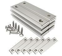 Magnetpro 6 piezas Imanes rectangulares 30 KG Kraft 60 x 13,5 x 5 mm con contrapartes y orificio avellanado, imán en recipiente doméstico e industrial con tornillos