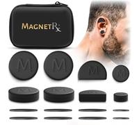 MagnetRX® Imanes de oreja de coliflor - 8 imanes de varios tamaños y espaciador con funda - Imán de compresión para drenaje de coliflor, aretes de presión para queloides, BJJ, lucha libre y MMA