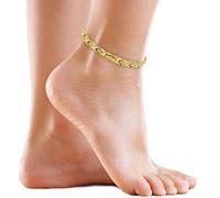 MagnetRX® Tobillera Magnética Terapéutica - Tobillera Mujer con Imanes Magnetoterapia para el Alivio de la Artritis -Tamaño Ajustable con Herramienta Incluida (Dorada)