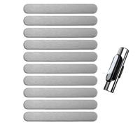 Magnets Metal Strips, 10-Piece Self-Adhesive Steel Plates, 2.56x0.31x0.02 Inch, Magnetic Surfaces for Fridge, Phone Case, Vehicle, Craft Room, Science Lab, Retail Display Mounting