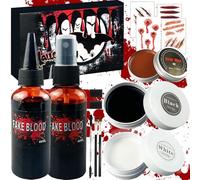 magnetspiele Kit Maquillaje Halloween Niños Adulto Pintura Profesional, Maquillaje de Halloween, Halloween Sangre Falsa, Pinturas Cara Halloween Makeup Para Hallowee, Zombie, Vampiro, Cosplay (B)