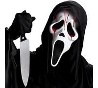 magnetspiele Mascara Scream, Ghostface Mask, Realista Mascara Ghostface Para Halloween, Mascara De Scream, Ghost Face para Carnaval Halloween Cosplay fiestas temáticas y juegos de rol (A)