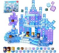 Magneverse Bloques Magneticos Construccion Niños - 100 Piezas Magnetic Blocks - Construye un Mundo Mágico Azul Hielo - Regalos para Niños y Niñas de 3 4 5 6 7 8 9 Años - Juguetes Sensorial Stem