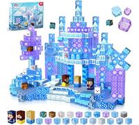 Magneverse Bloques Magneticos Construccion Niños - 100 Piezas Magnetic Blocks - Construye un Mundo Mágico Azul Hielo - Regalos para Niños y Niñas de 3 4 5 6 7 8 9 Años - Juguetes Sensorial Stem