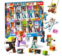 Magneverse Juego de 20 Piezas Figuras Magnéticas, 10 Personajes Articulados con Cubos Magnéticos, Compatibles con Bloques Magnéticos de Construcción, Juguete Stem para Niños a Partir de 6 Años