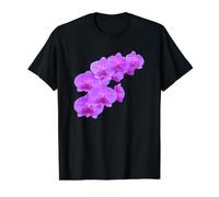 Magnífica orquídea Phalaenopsis Magenta Shapes Mania Camiseta gráfica económica, Hombre, Negro, L