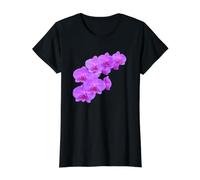 Magnífica orquídea Phalaenopsis Magenta Shapes Mania Camiseta gráfica económica, Mujer, Negro, L