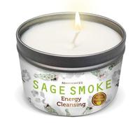 Magnífica Vela 101 de Larga duración con Humo de Salvia Blanca Pura | 6 oz - 35 Horas de combustión | Vela de Cera de Soja Totalmente Natural, orgánica y sin parafina.