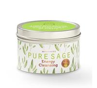 Magnífica Vela de Salvia Blanca Pura 101 de Larga duración, 6 onzas, Tiempo de combustión de 35 Horas, orgánica, Totalmente Natural, sin parafina, Calma, relaja, restaura el Cuerpo y la Mente.