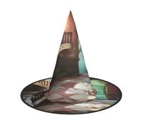 Magnificent Castle - Sombreros de brujas de Halloween, diademas de bruja, sombrero de mago, accesorios de disfraz para cosplay, fiesta, mascarada, plegable, 2 piezas