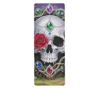 Magnificent Gem Carnival Skeleton - Esterilla de yoga fina antideslizante para gimnasio en casa impresa, antideslizante, toalla de yoga caliente con bolsa para llevar tapete para ejercicio de 71 x 26