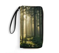 Magnificent View in Banff - Cartera de piel para mujer, cartera de mano, cartera larga para viaje, organizador de tarjetas, Luz blanca bosque, 19.7x10.5cm, Moderno