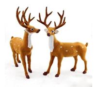 Magnífico arreglo de exhibición de alces ideal para añadir un toque de capricho a tus planes de decoración navideña (25 cm)