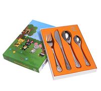 magnífico librum Diseño Cubertería infantil 4 piezas Plata de acero inoxidable Nombre de Grabado con oso Animales Diseño de bautizo para niños pequeños Besteck - Musikanten Talla:Ohne Gravur