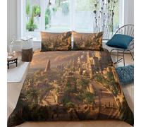 Magnífico Paisaje arquitectónico histórico Juego De Ropa De Cama 3 Piezas,3D Fundas De Edredón,Microfibra Funda Nórdica Y Funda De Almohada, para Niño Niña Double（200x200cm）